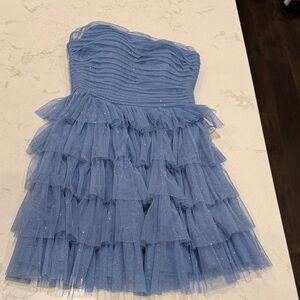 Blue Ruffled Kids Dress